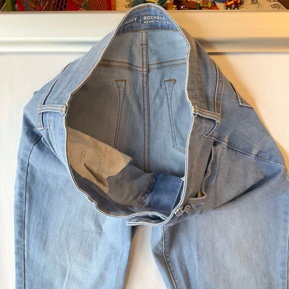 Old Navy Women Waxed Frayed Mid-rise Skinny Jeans size 8 Regular, Light Blue - Picture 13 of 13